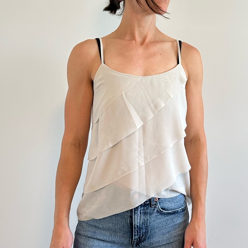 Naked Zebra Cream Layered Camisole Top